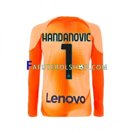 Camisa Goleiro 4 Internazionale Samir Handanovic 1 2022-2023 manga longa ,Masculino