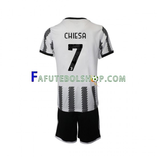 Camisa 1 Juventus Chiesa 7 2022-2023 manga curta ,infantil