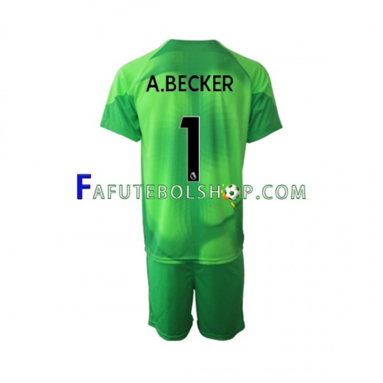 Camisa Goleiro 3 Liverpool A.Becker 1 2022-2023 manga curta ,infantil