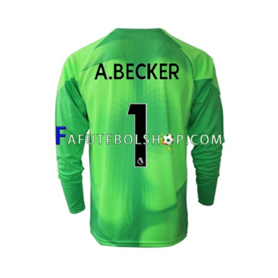 Camisa Goleiro 3 Liverpool A.Becker 1 2022-2023 manga longa ,Masculino