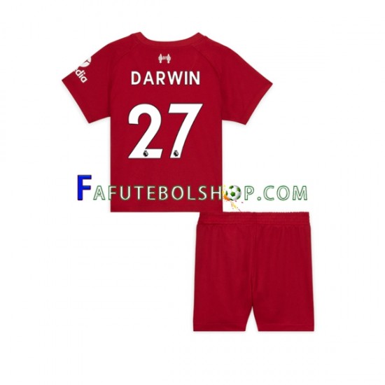 Camisa 1 Liverpool Darwin Nunez 27 2022-2023 manga curta ,infantil