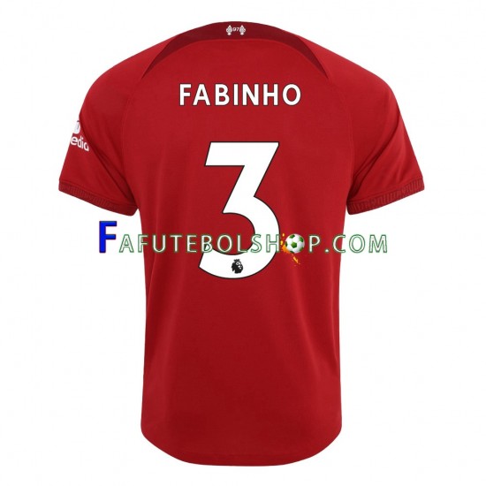 Camisa 1 Liverpool Fabinho 3 2022-2023 manga curta ,Masculino