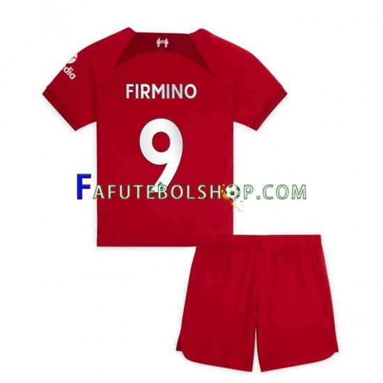 Camisa 1 Liverpool Firmino 9 2022-2023 manga curta ,infantil