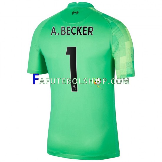 Camisa Goleiro 1 Liverpool A.Becker 1 2021-2022 manga curta ,Masculino