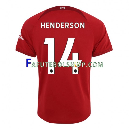 Camisa 1 Liverpool Henderson 14 2022-2023 manga curta ,Masculino