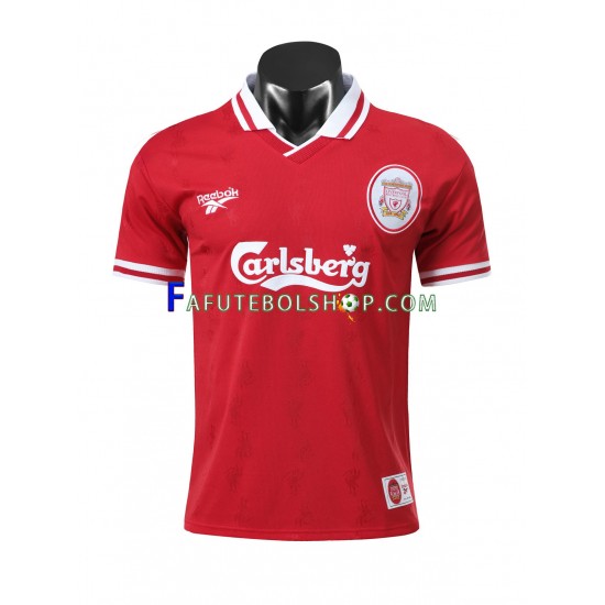 Camisa 1 Liverpool 1996-1997 Retrô manga curta ,Masculino