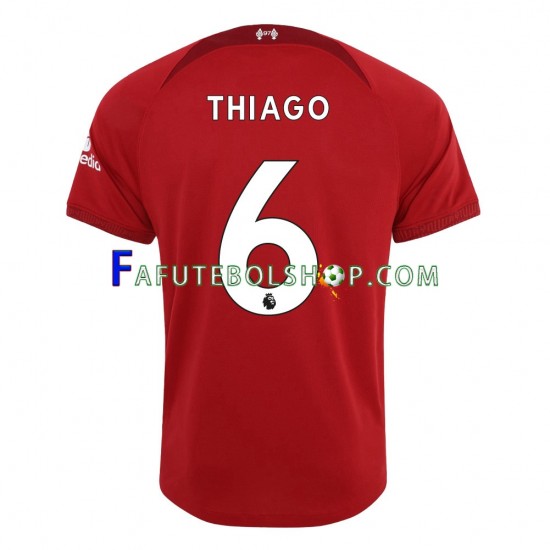 Camisa 1 Liverpool Thiago 6 2022-2023 manga curta ,Masculino