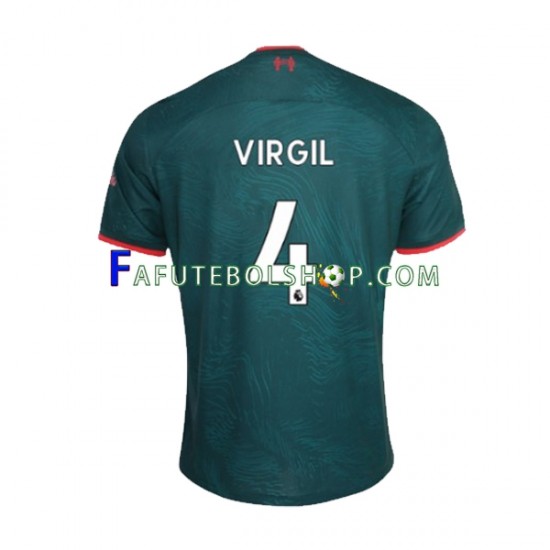 Camisa 3 Liverpool Virgil van Dijk 4 2022-2023 manga curta ,Masculino