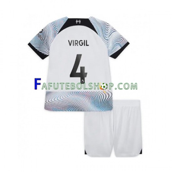 Camisa 2 Liverpool Virgil van Dijk 2022-2023 manga curta ,infantil