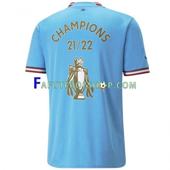 Camisa 1 Manchester City Champions 2022-2023 manga curta ,Masculino