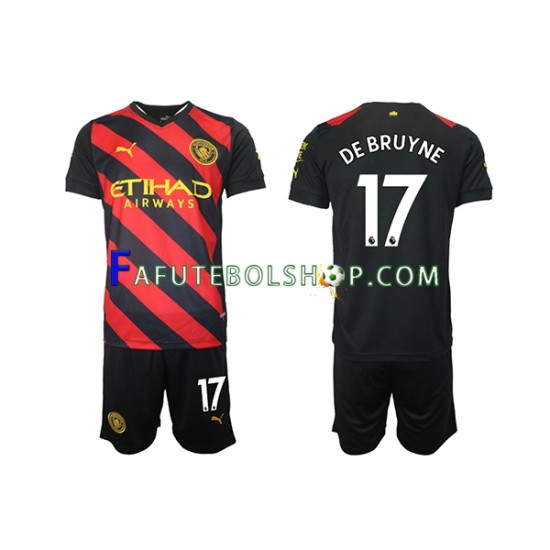 Camisa 2 Manchester City De Bruyne 17 2022-2023 manga curta ,infantil