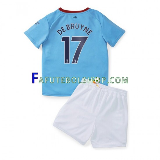 Camisa 1 Manchester City De Bruyne 17 2022-2023 manga curta ,infantil