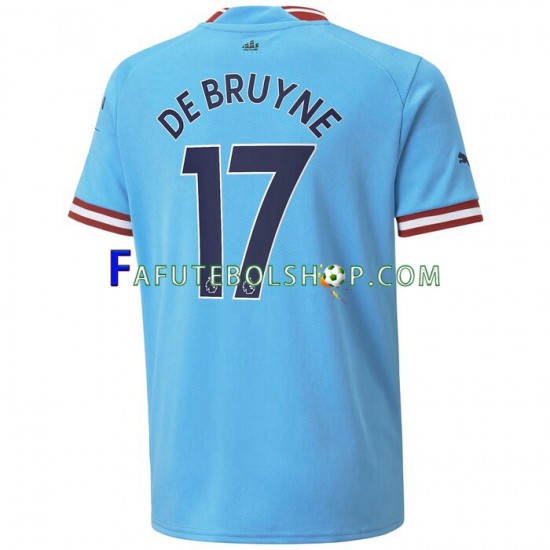 Camisa 1 Manchester City De Bruyne 17 2022-2023 manga curta ,Masculino