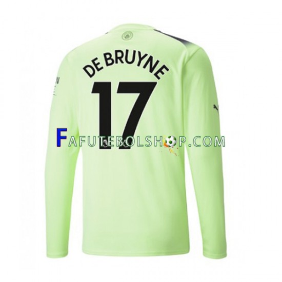 Camisa 3 Manchester City De Bruyne 17 2022-2023 manga longa ,Masculino