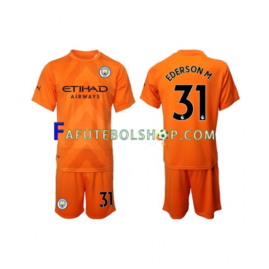 Camisa Goleiro 3 Manchester City Ederson M. 31 2022-2023 manga curta ,infantil