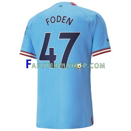 Camisa 1 Manchester City Foden 47 2022-2023 manga curta ,Masculino