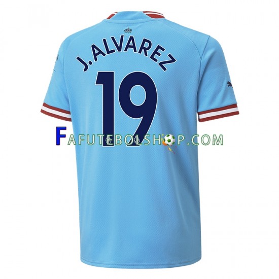 Camisa 1 Manchester City J. ALVAREZ 19 2022-2023 manga curta ,Masculino