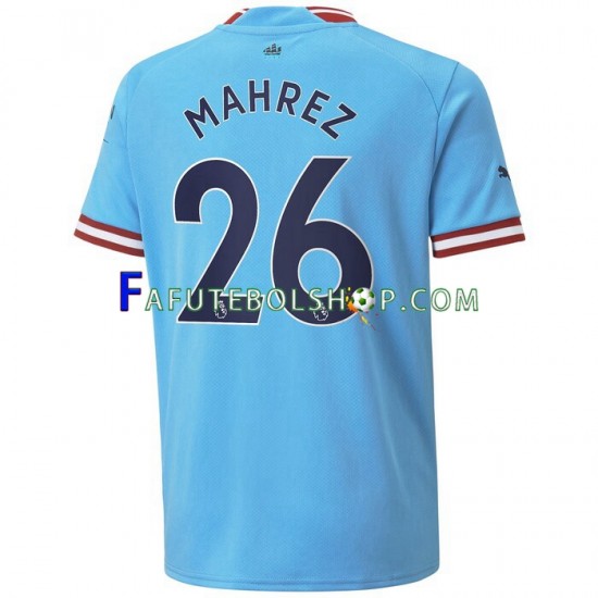 Camisa 1 Manchester City Mahrez 26 2022-2023 manga curta ,Masculino