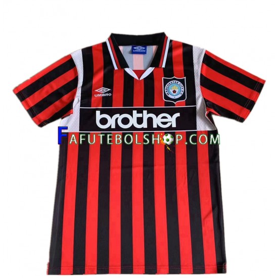 Camisa 2 Manchester City 1996 Retrô manga curta ,Masculino