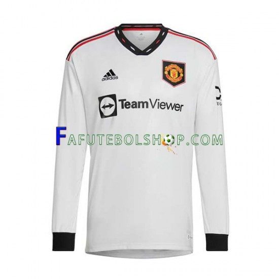 Camisa 2 Manchester United 2022-2023 manga longa ,Masculino