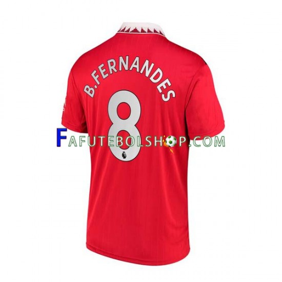 Camisa 1 Manchester United Bruno Fernandes 8 2022-2023 manga curta ,Masculino