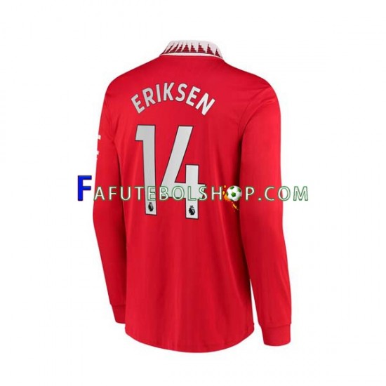 Camisa 1 Manchester United Christian Eriksen 14 2022-2023 manga longa ,Masculino