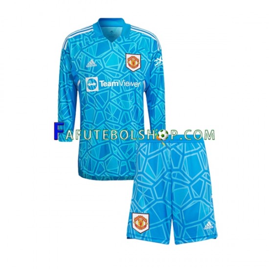 Camisa Goleiro 1 Manchester United 2022-2023 manga longa ,infantil