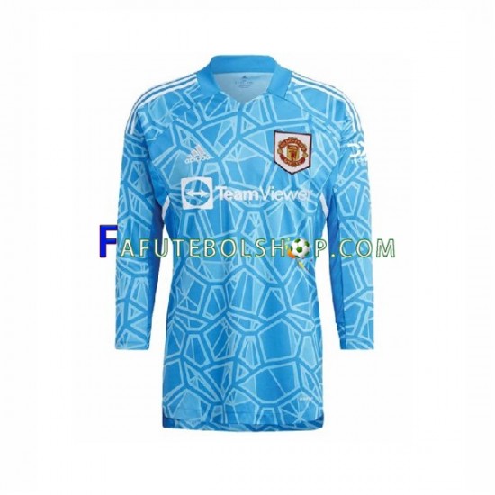 Camisa Goleiro 1 Manchester United 2022-2023 manga longa ,Masculino