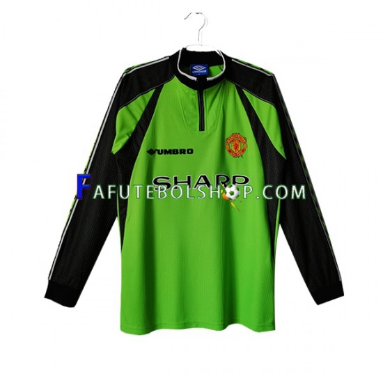 Camisa Goleiro 1 Manchester United Retrô 1998-1999 manga longa ,Masculino