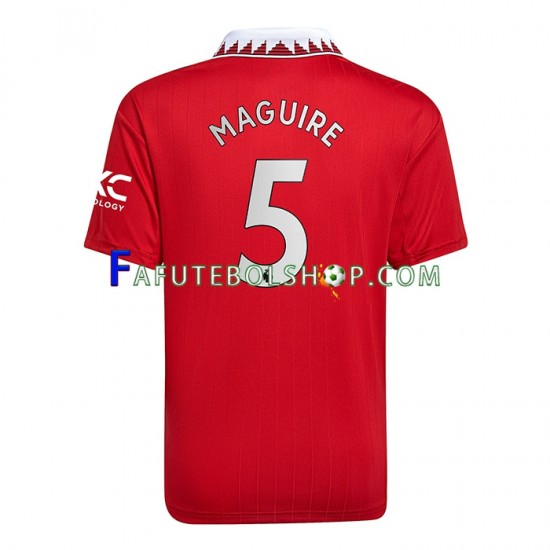 Camisa 1 Manchester United Harry Maguire 5 2022-2023 manga curta ,Masculino