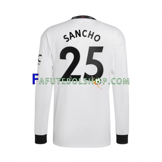 Camisa 2 Manchester United Jadon Sancho 25 2022-2023 manga longa ,Masculino