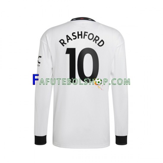 Camisa 2 Manchester United Rashford 10 2022-2023 manga longa ,Masculino