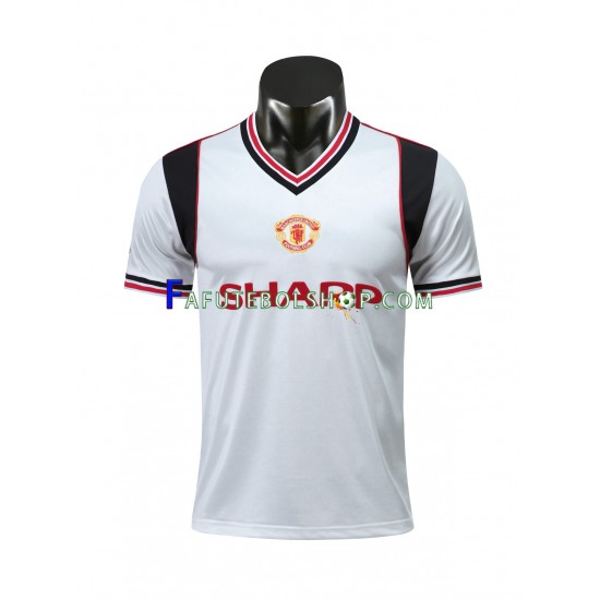 Camisa 2 Manchester United 1985 Retrô manga curta ,Masculino