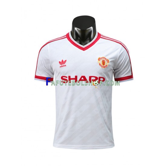 Camisa 2 Manchester United 1986 Retrô manga curta ,Masculino