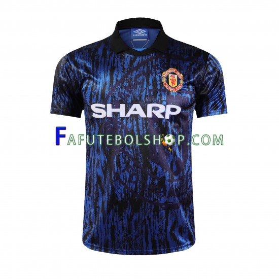 Camisa 2 Manchester United 1993 Retrô manga curta ,Masculino