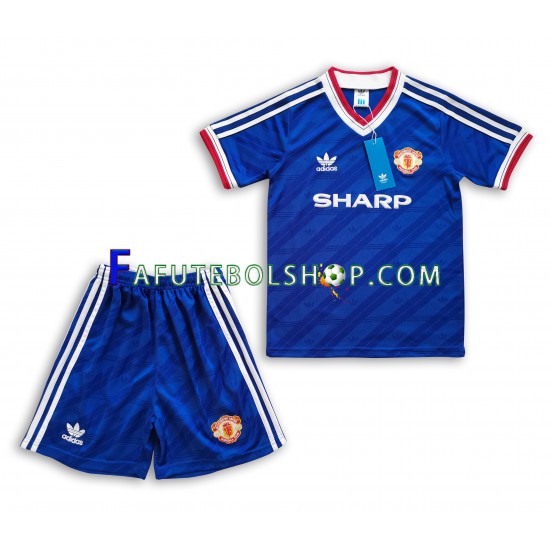 Camisa 2 Manchester United 1986 Retrô manga curta ,infantil