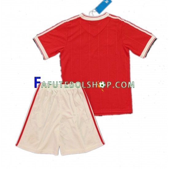 Camisa 1 Manchester United 1984 Retrô manga curta ,infantil