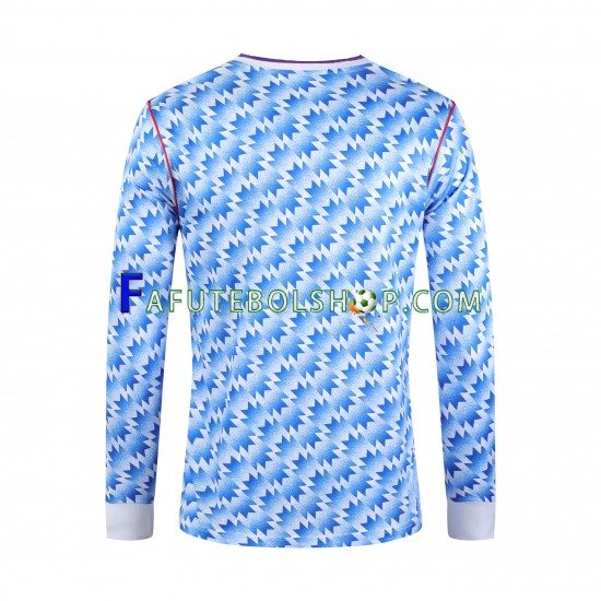 Camisa 1 Manchester United 1992 Retrô manga longa ,Masculino