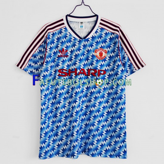 Camisa 1 Manchester United 1992 Retrô manga curta ,Masculino