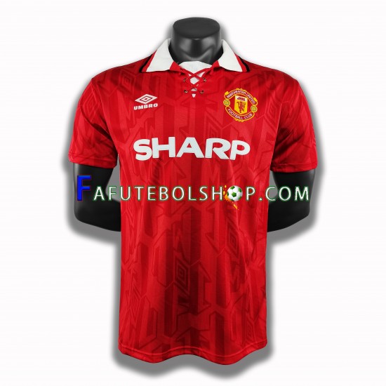 Camisa 1 Manchester United Retrô 1994 manga curta ,Masculino