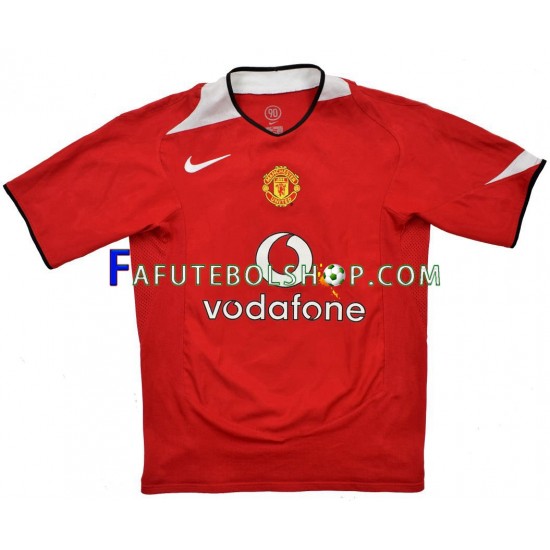 Camisa 1 Manchester United Retrô 2004-2006 manga curta ,Masculino