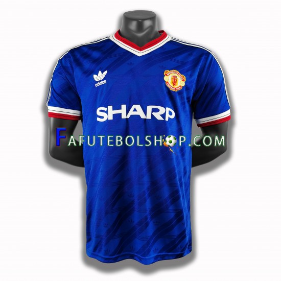 Camisa 3 Manchester United 1986 Retrô manga curta ,Masculino