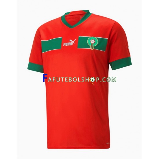 Camisa 1 Marrocos Copa Do Mundo 2022 manga curta ,Masculino