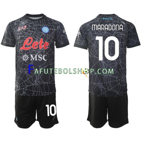 Camisa 1 Napoli Diego Maradona 10 Special 2021-2022 manga curta ,infantil