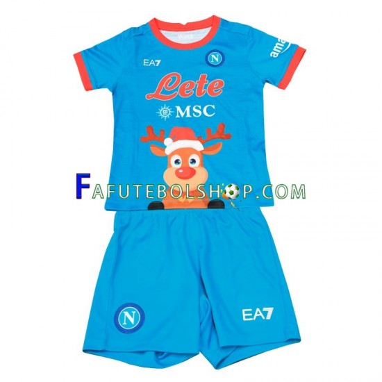 Camisa 1 Napoli Xmas 2022-2023 manga curta ,infantil