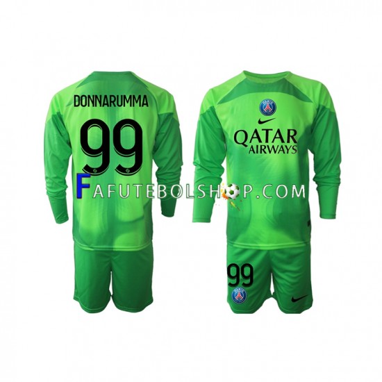 Camisa Goleiro 1 Paris Saint Germain Donnarumma 99 2022-2023 manga longa ,infantil