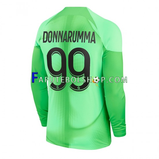 Camisa Goleiro 1 Paris Saint Germain Gianluigi Donnarumma 99 2022-2023 manga longa ,Masculino