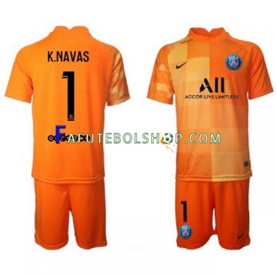 Camisa Goleiro 1 Paris Saint Germain Keylor Navas 1 2021-2022 manga curta ,infantil