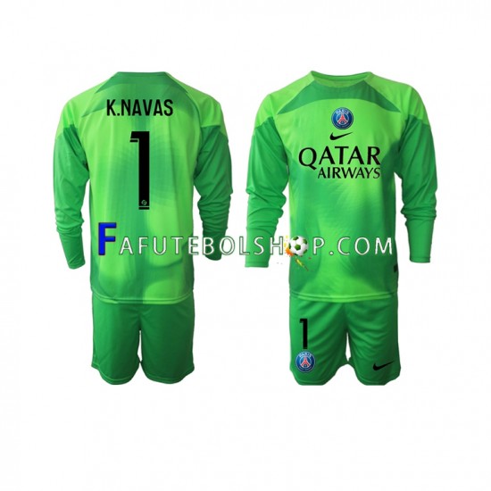 Camisa Goleiro 1 Paris Saint Germain Keylor Navas 1 2022-2023 manga longa ,infantil