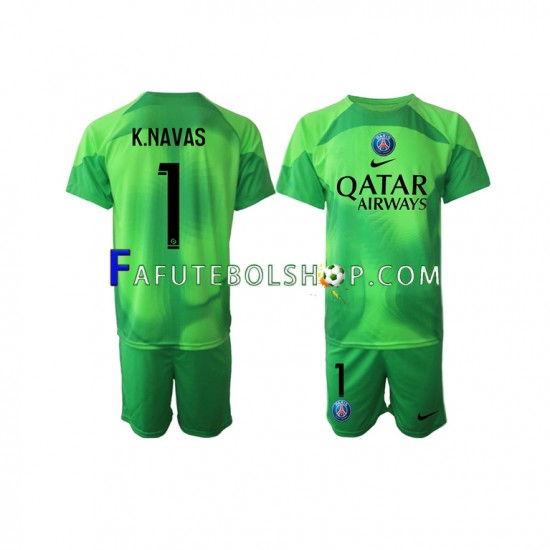 Camisa Goleiro 1 Paris Saint Germain Keylor Navas 1 2022-2023 manga curta ,infantil